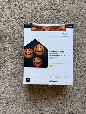 Halloween Decor Orange Fabric Pumpkin Lantern Lights - 10 Count At Home